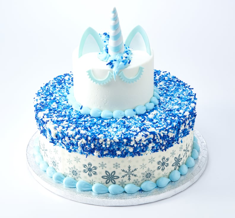 The Two-Tier Winter-Themed Unicorn Cake