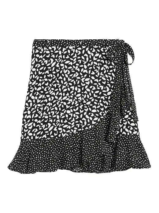 Ruffle Wrap Mini Skirt