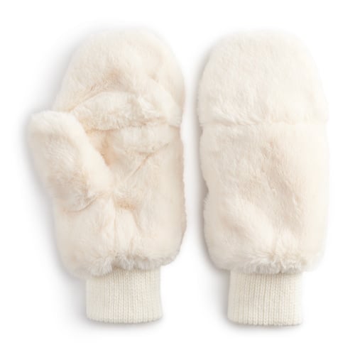 LC Lauren Conrad Soft Faux Fur Convertible Mittens