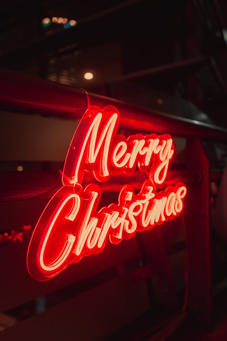 iPhone Christmas Wallpaper: Merry Christmas Neon Sign