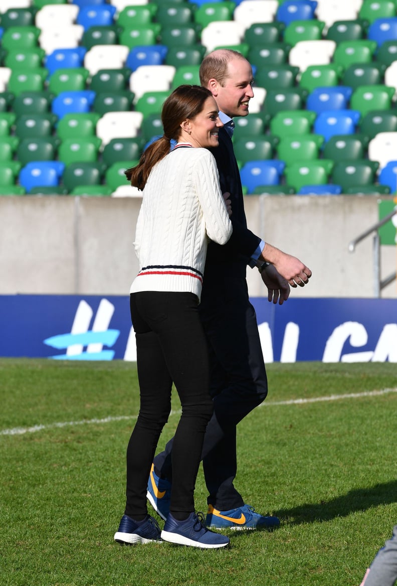 February: Kate and Will participated in a friendly game of soccer.