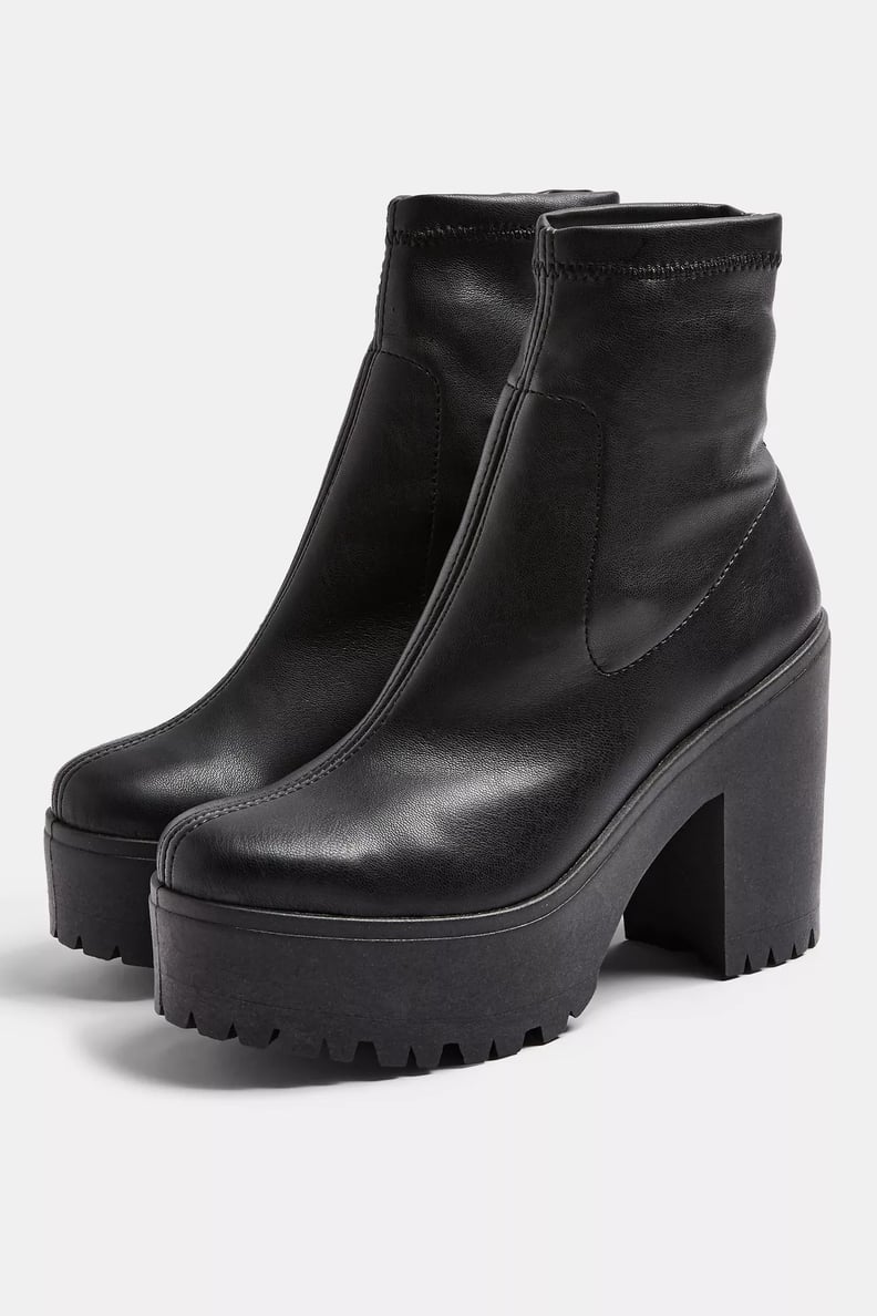 Topshop Bo Black High Sock Boots