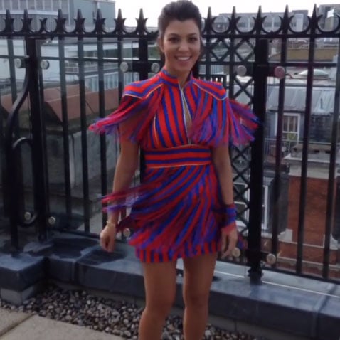 red and blue fringe dress