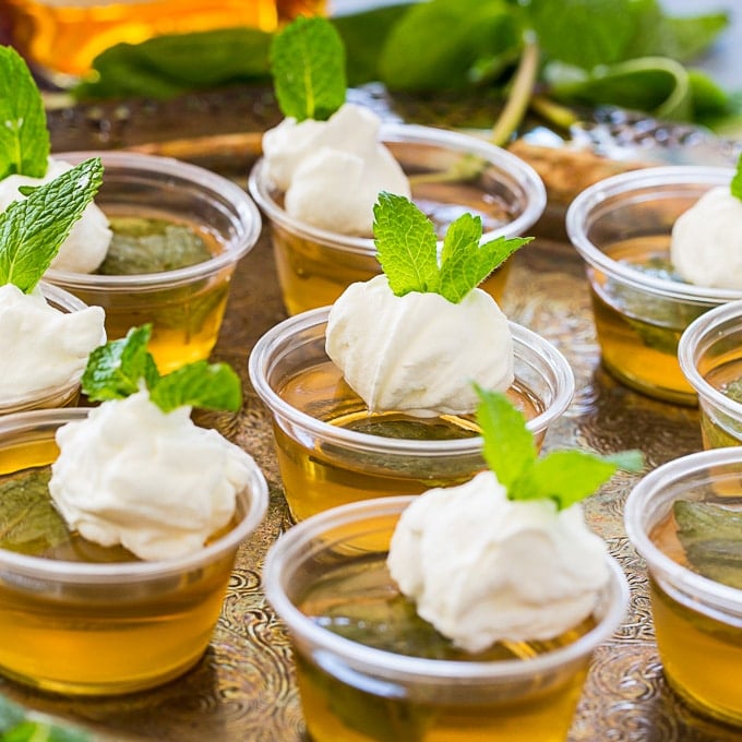 Mint Julep Jell-O Shots