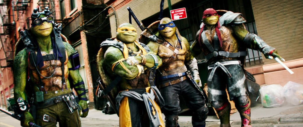 Donatello, Raphael, Leonardo, and Michelangelo in Teenage Mutant Ninja Turtles: Out of the Shadows