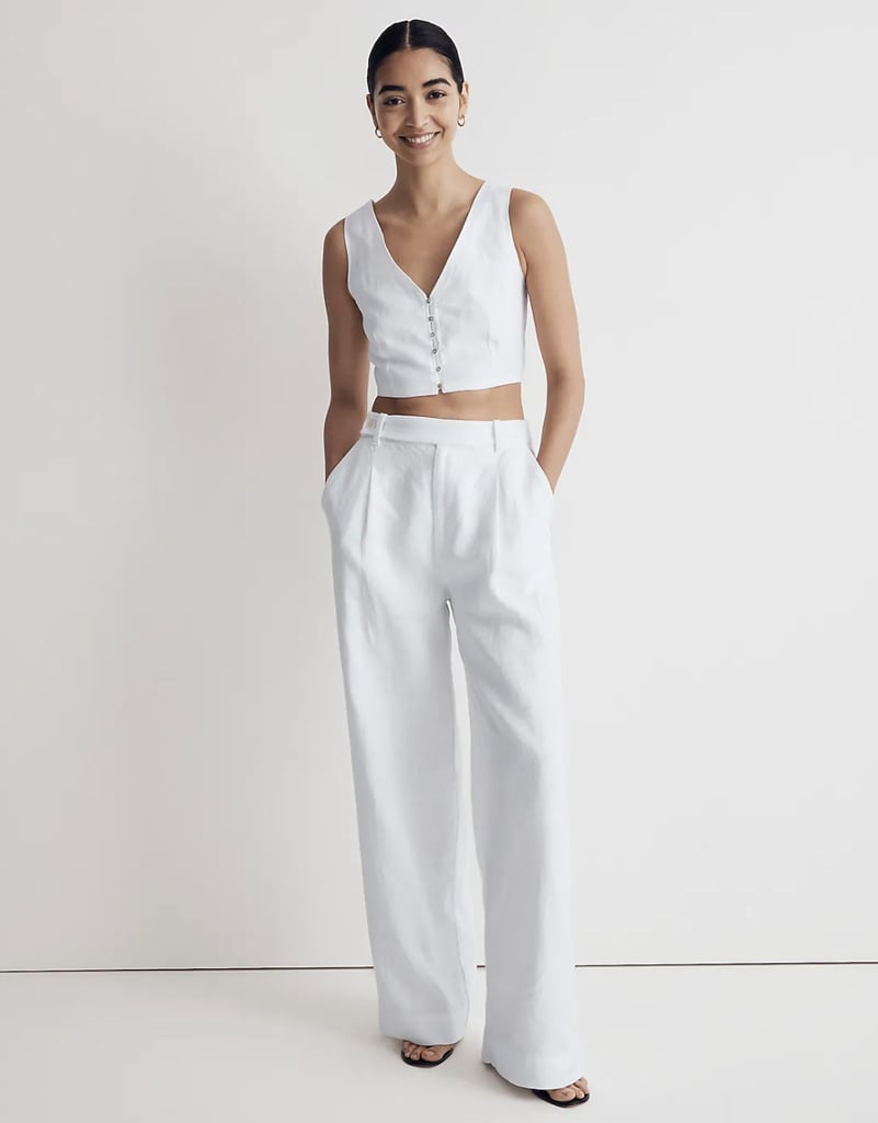 Madewell The Harlow Wide-Leg Pant in 100% Linen