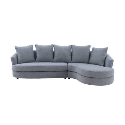 Armen Living Queenly Fabric Upholstered Corner Sofa