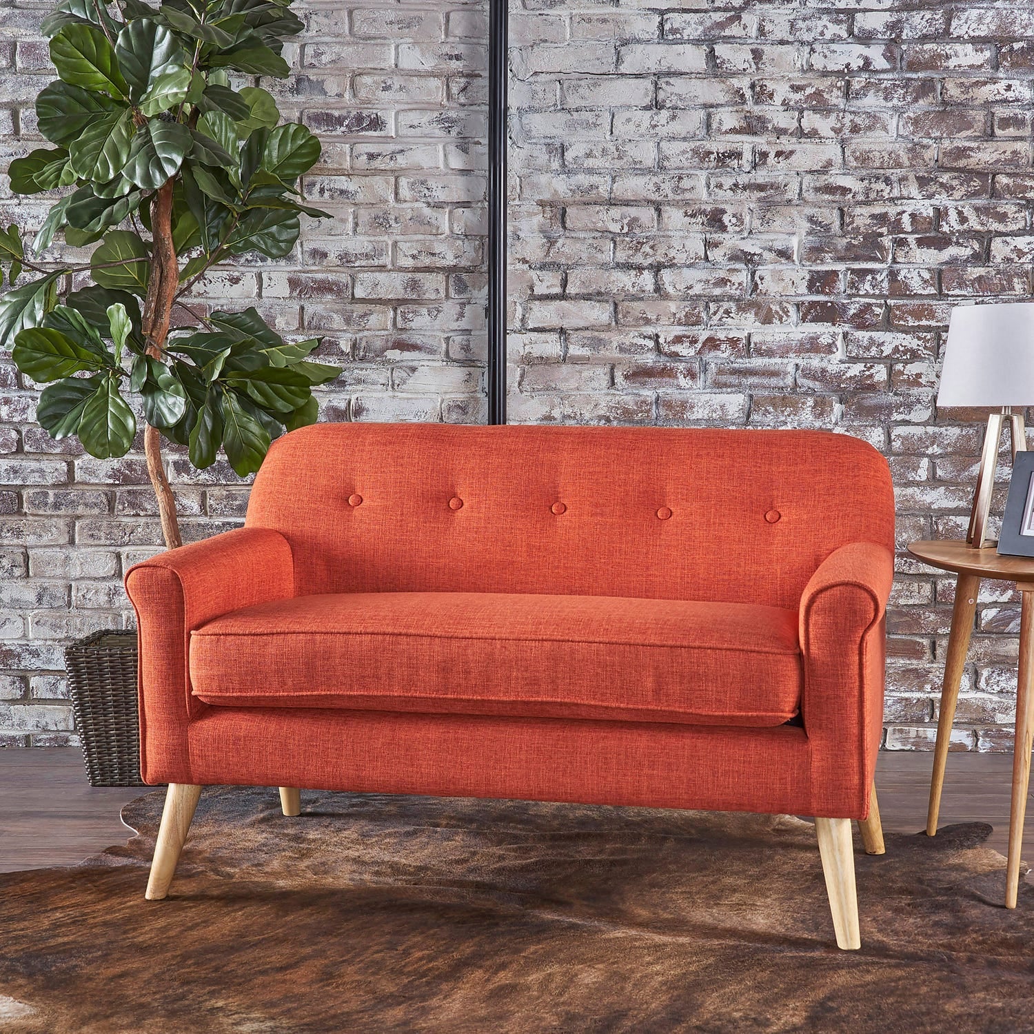 Midcentury Modern Muted Orange Loveseat Small Space Cramping Your Style This Pier 1 Furniture Is Fit For A Tight Squeeze Popsugar Home Photo 32 Shop for orange loveseats in living room furniture at walmart and save. midcentury modern muted orange loveseat