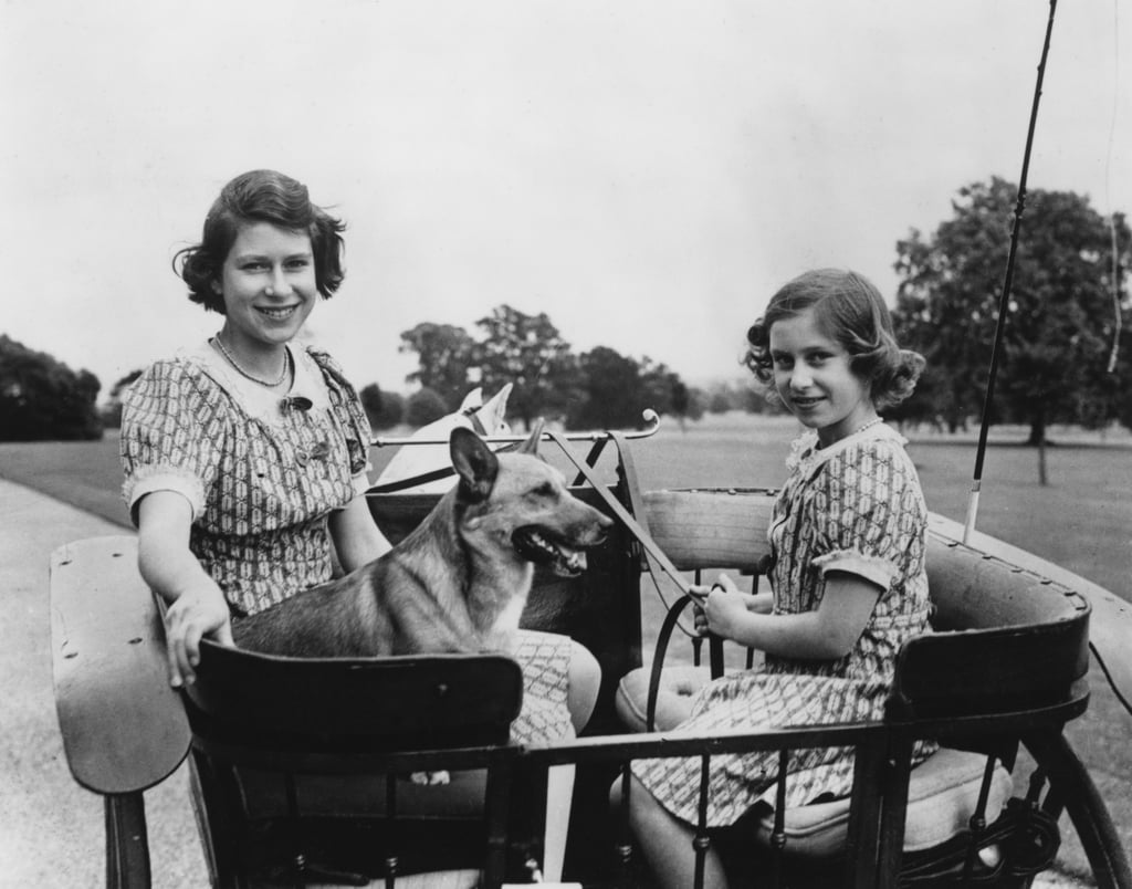 They posed in a carriage with their dog at the Royal Lodge in 1940.