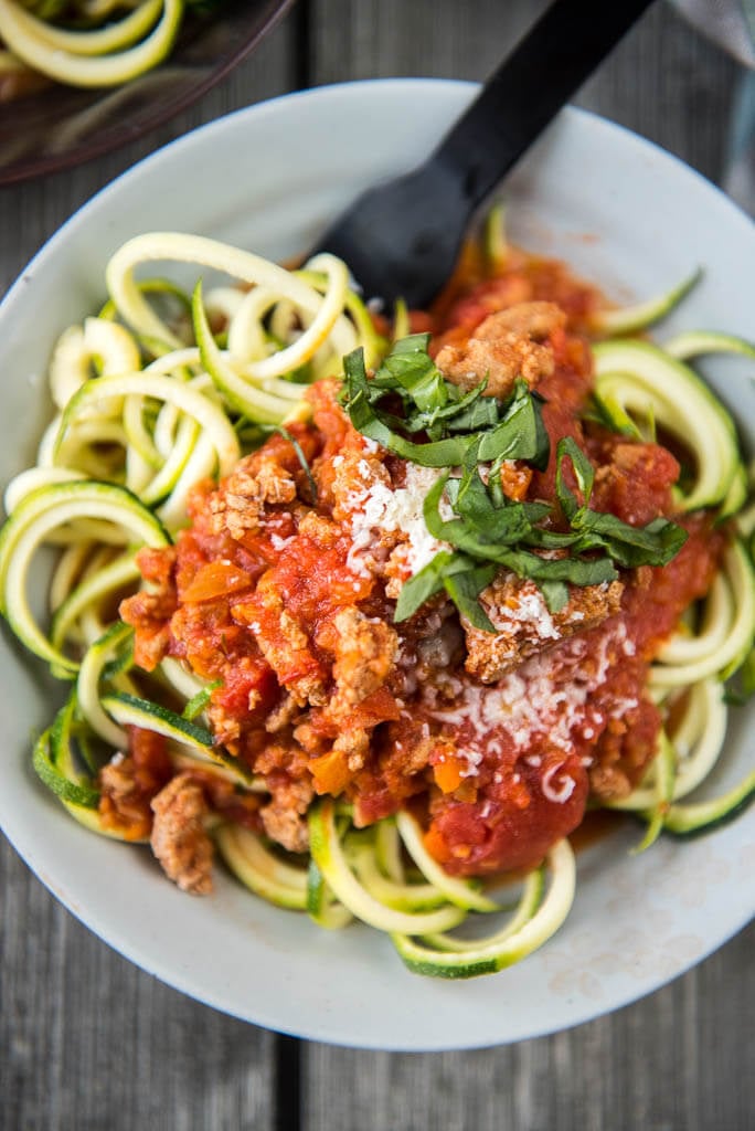 Turkey Bolognese With Zoodles Healthy Summer SlowCooker Recipes