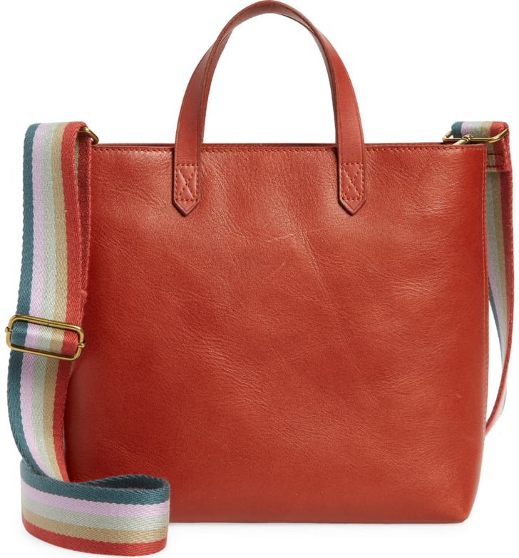 madewell small transport leather crossbody tote