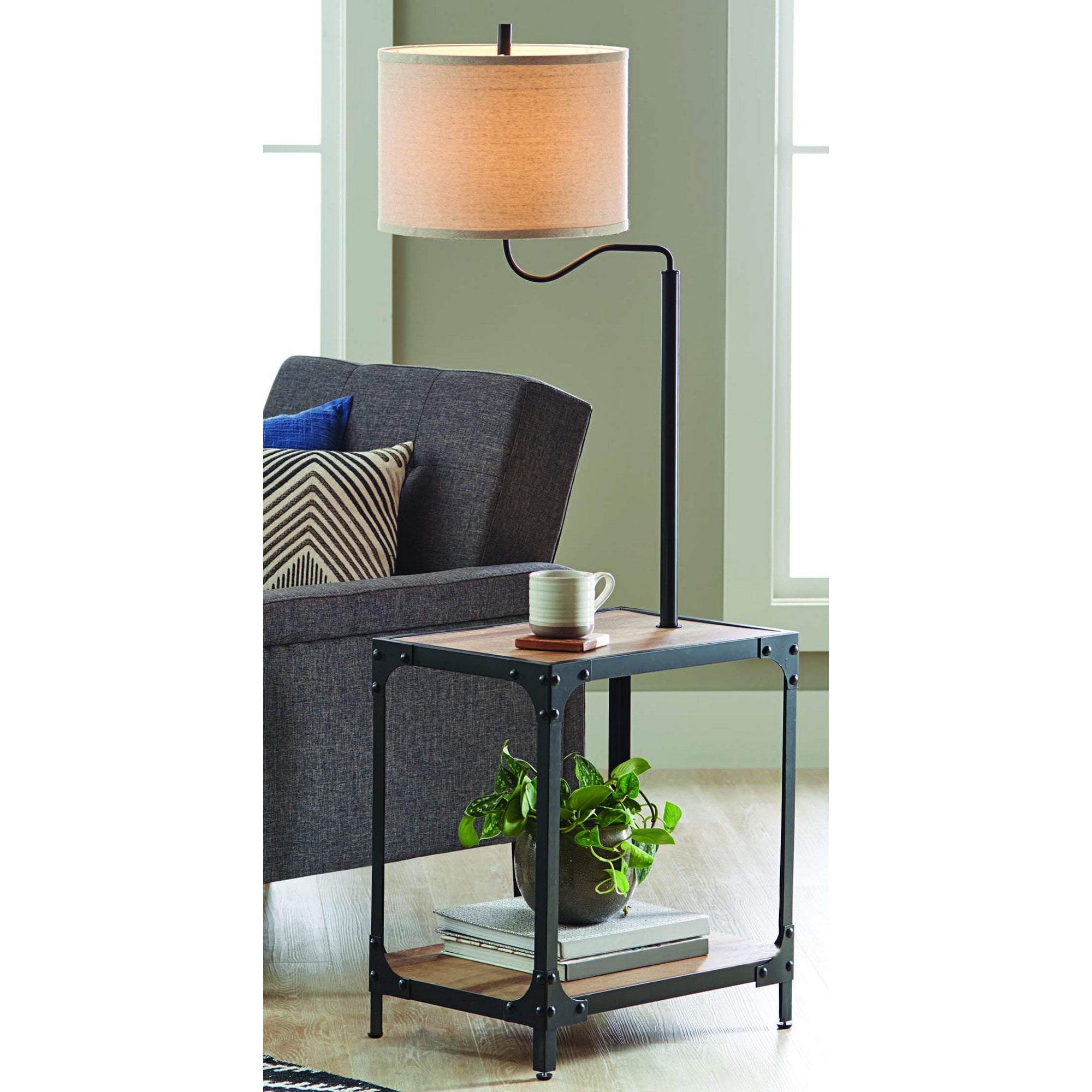 floor lamp with small table