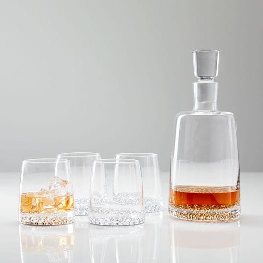 Metallic Base Decanter and Glassware Set