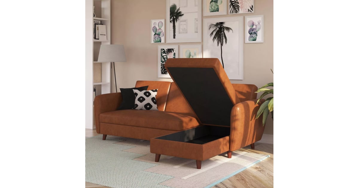 Novogratz Perry Sectional Futon with Storage Convertible Sleeper Best