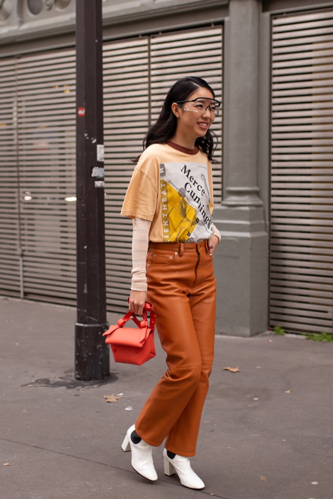 Work leather pants into the mix — they look great with t-shirts.