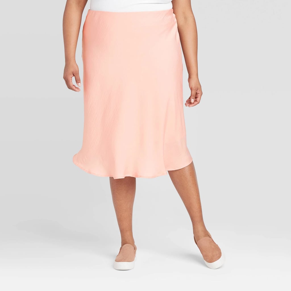 A New Day Plus Size Satin Slip Skirt