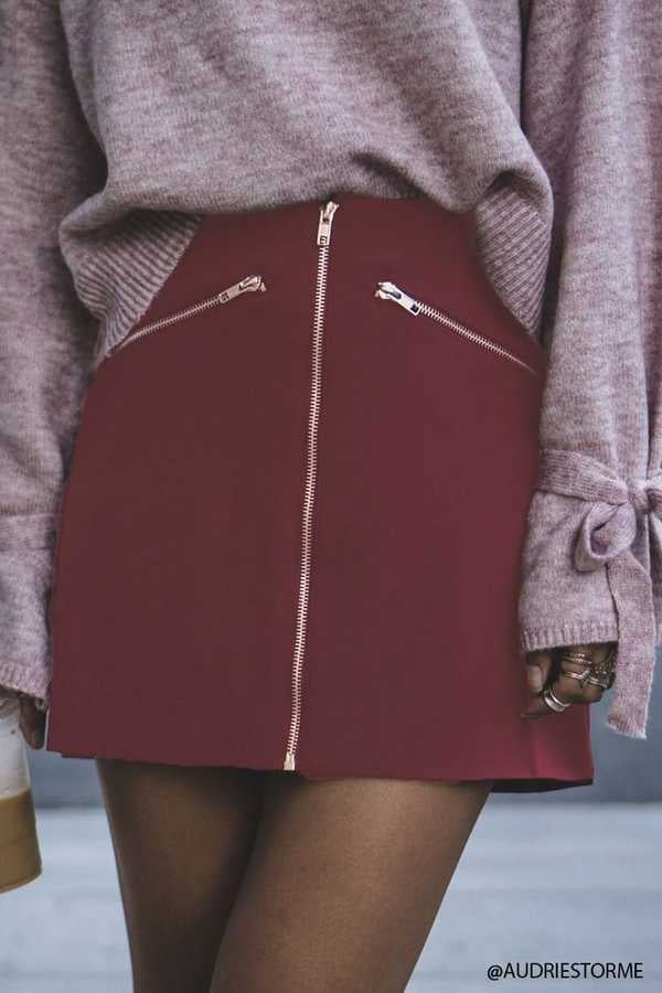 Forever 21 Zip-Front Mini Skirt