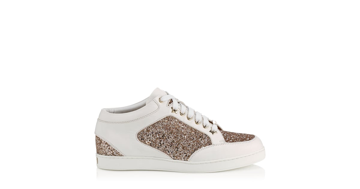 jimmy choo glitter trainers