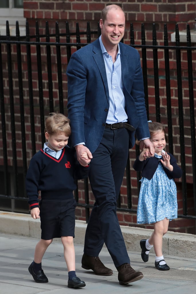 Prince George and Princess Charlotte at Hospital to See Baby