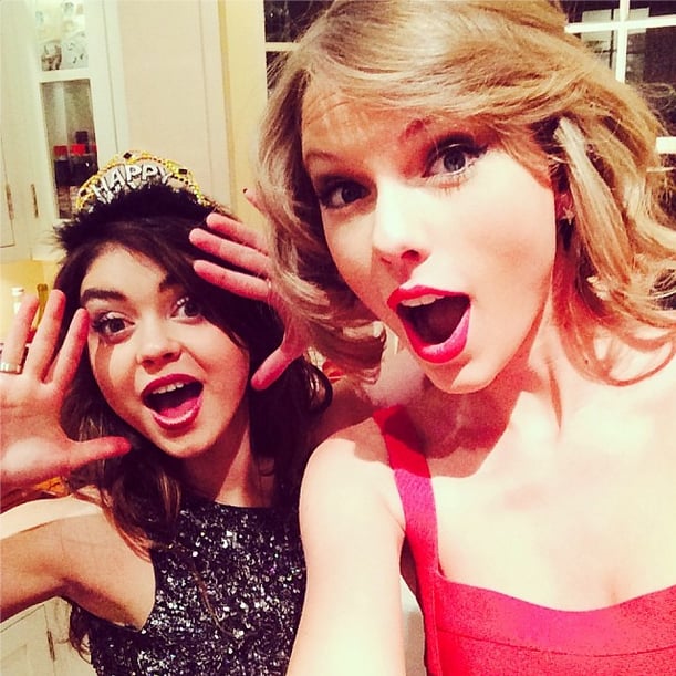 Taylor Swift and Sarah Hyland rang in 2014 in style.
Source: Instagram user taylorswift