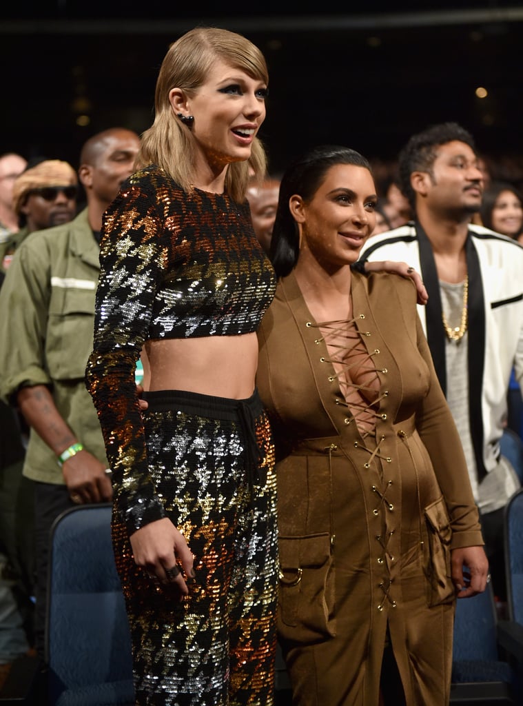 Taylor Swift and Kim Kardashian React to Kanye at VMAs 2015