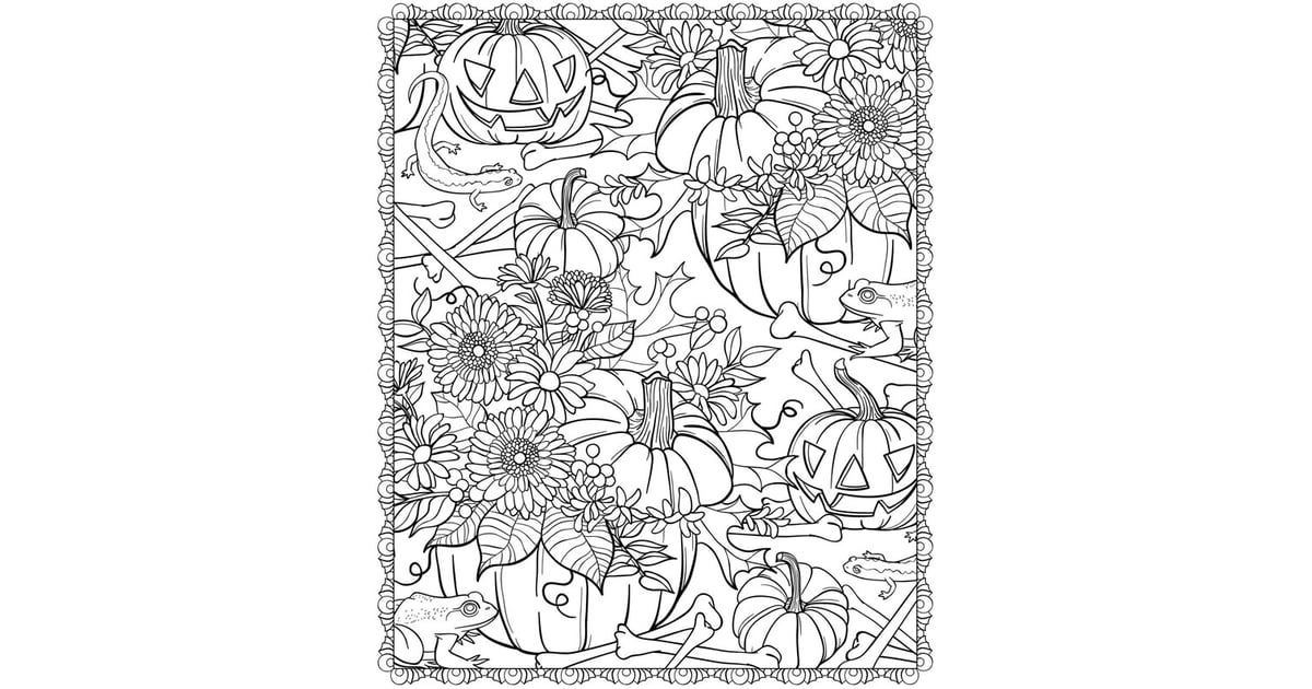 Pumpkin and Flower Printable | Printable Halloween Coloring Pages For