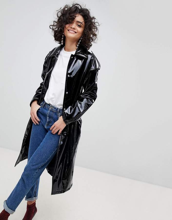Mango Vinyl Trench Jacket