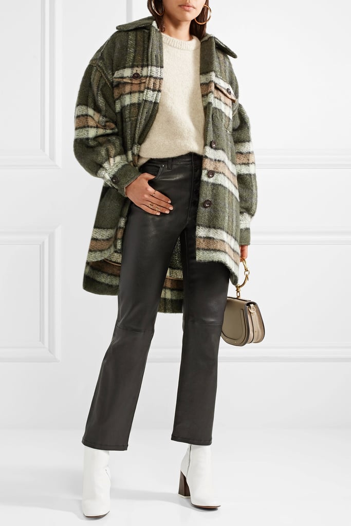 Chloé Oversized Plaid Mohair-Blend Jacket