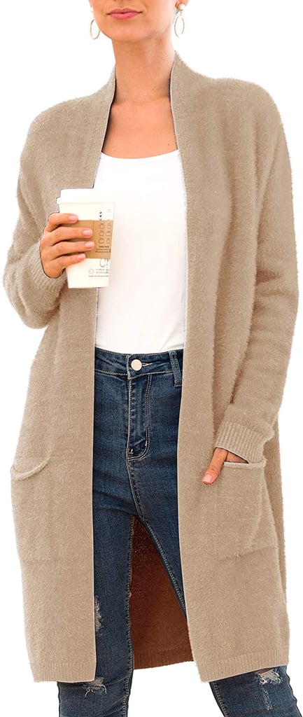 QIXING Women's Casual Open Front Knit Cardigan