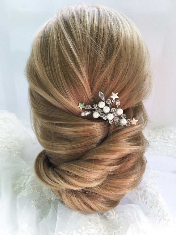 Star Bridal Crystal Celestial Hairpiece Celestial Wedding Theme