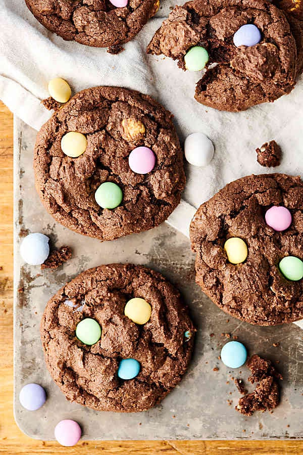 Chocolate Cadbury Egg Cookies