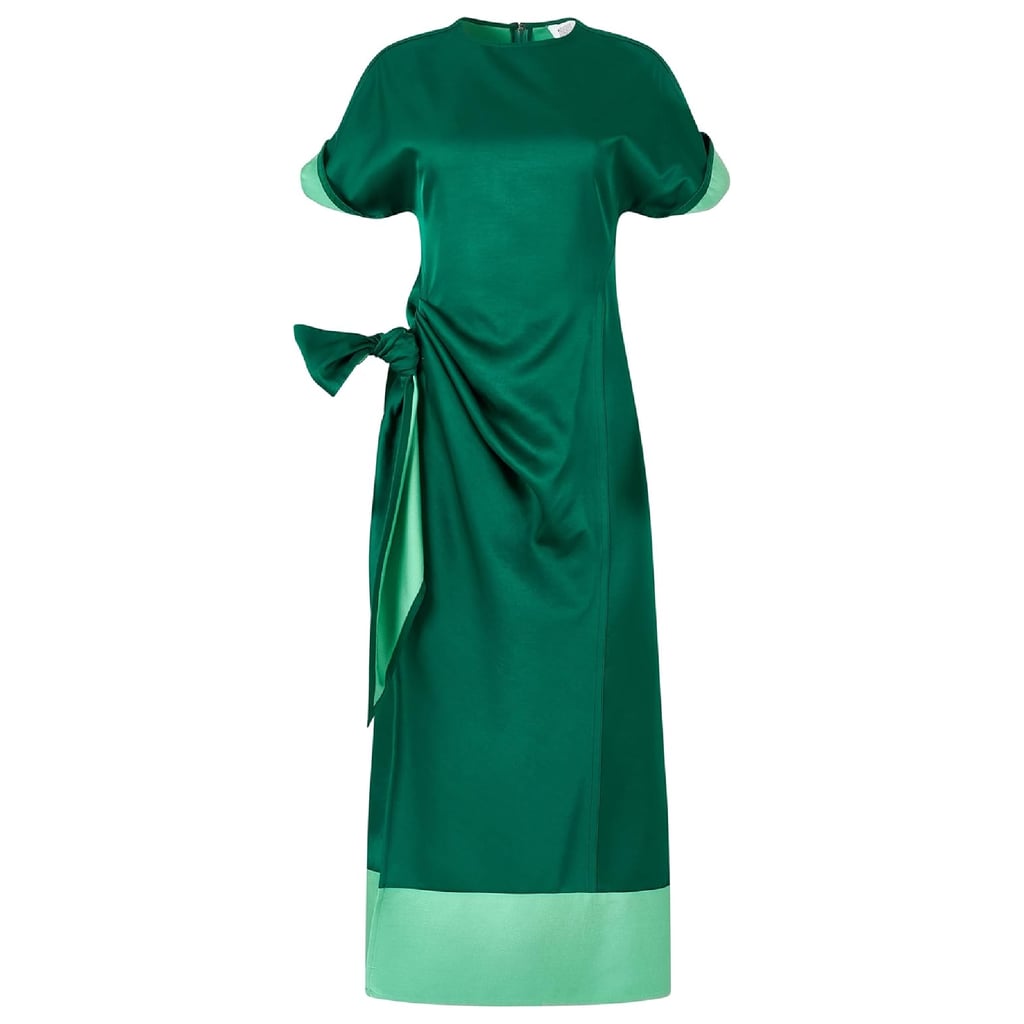 Rosie Assoulin Sash & Slit Dress in Double Faced Satin