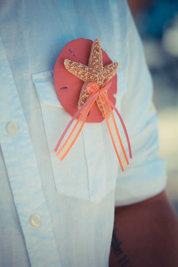 They're beachy, inexpensive, and much cuter than traditional floral boutonnieres.
Photo by Bryce Lafoon Photography