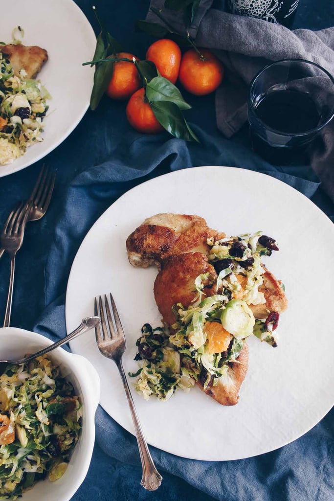 Pan-Seared Chicken with Winter Brussels Sprout Slaw