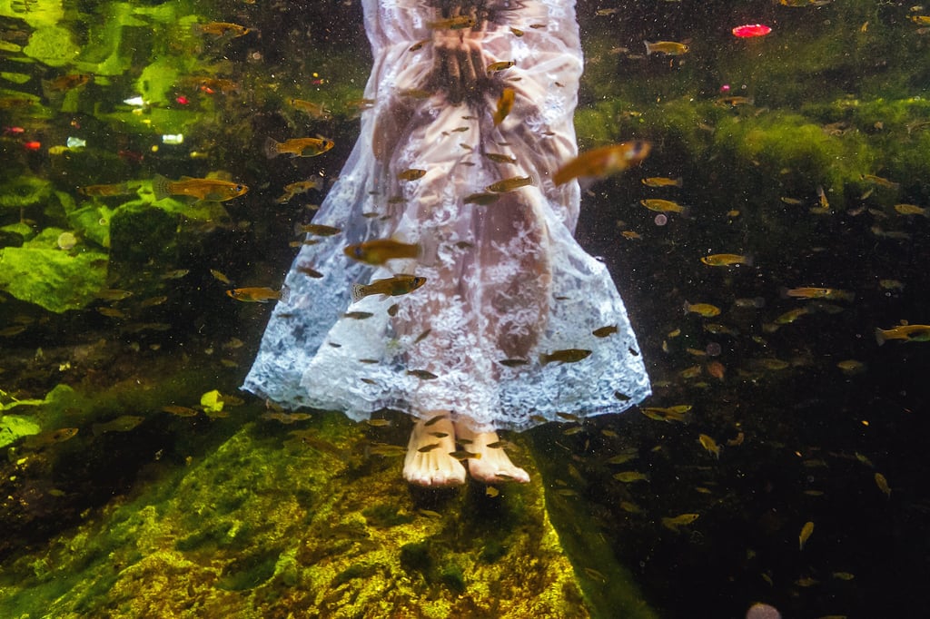 Underwater Trash-the-Wedding-Dress Shoot