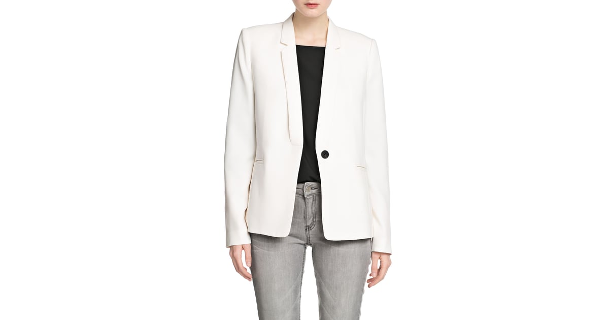 Mango White Crepe Blazer ($80) | Women's White Suits For Weddings ...