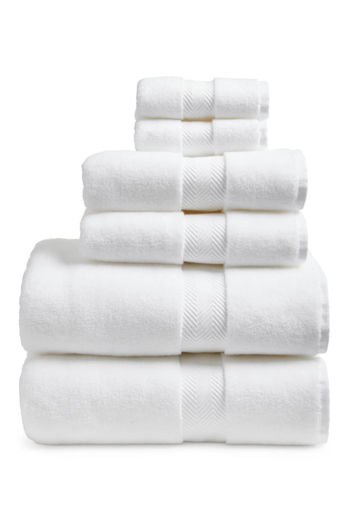 Nordstrom Organic Hydrocotton 6-Piece Towel Set ($95, originally $129)
Whether you're revamping your towels post-summer or are looking for a helpful housewarming gift, this six-piece set will fit the bill. Complete with two washcloths, hand towels, and body towels, this combo is everything you need to stock a bathroom with fresh linens.