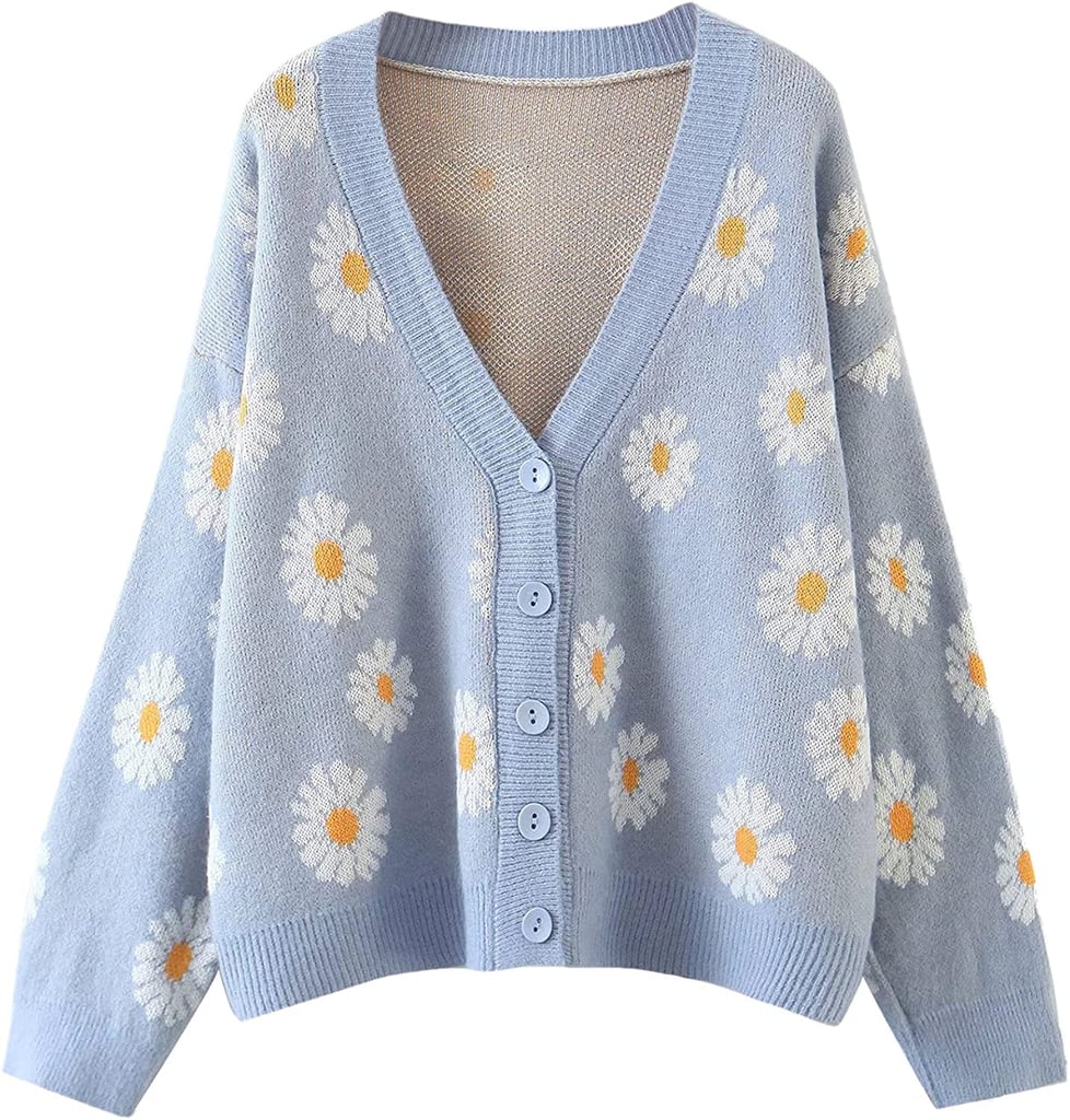 A Y2K Floral-Print Cardigan