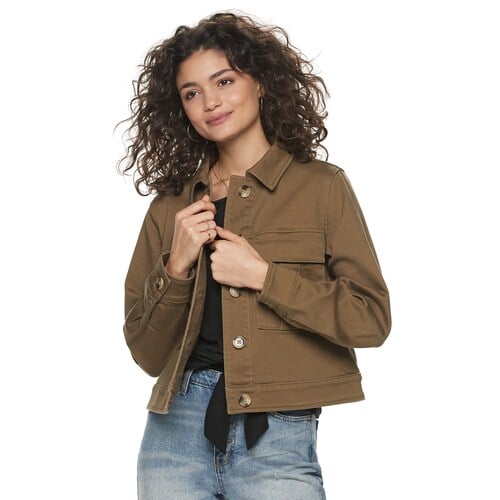 POPSUGAR Cropped Utility Jacket