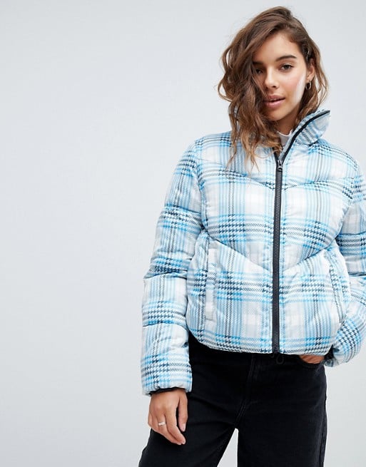 ASOS DESIGN check puffer jacket