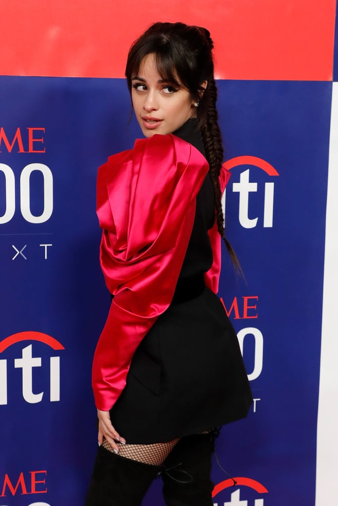 Camila Cabello's Romantic Rose Sleeve Suit Dress Photos