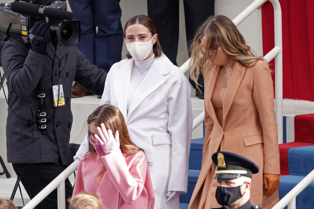 Sorry, Mr. President, but your grandkids might have upstaged you at your own inauguration. His four granddaughters, Naomi, Maisy, Finnegan, and Natalie Biden, each showed up in sleek monochrome outfits with coats, masks, and gloves to match. Naomi wore all-white, Maisy, head-to-toe black, Finnegan opted for chic camel, and my personal favourite, Natalie, sported a rosy pink Lafayette 148 New York coat and mask with suede boots.