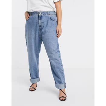 ASOS DESIGN Tall high rise 'Slouchy' mom jeans in midwash