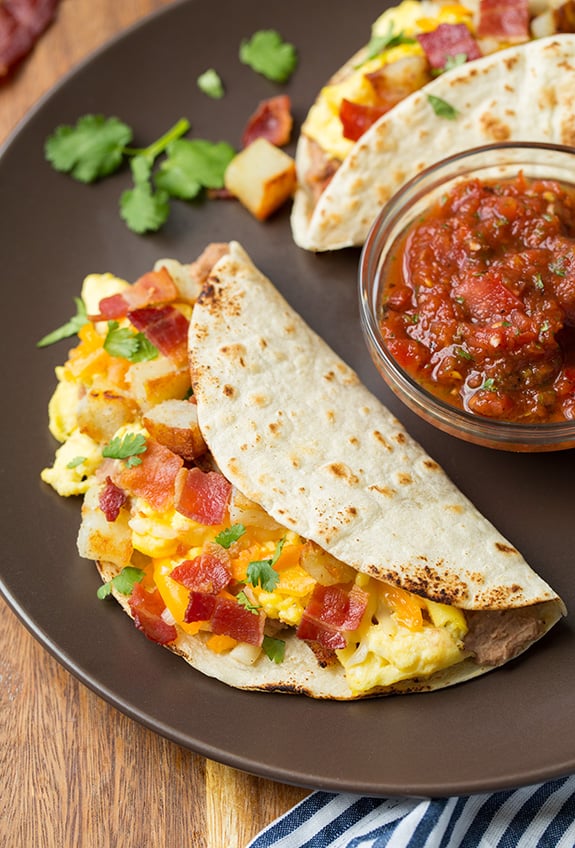 Breakfast Tacos With Fire-Roasted Tomato Salsa