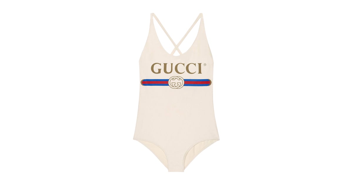 Gucci Sparkling Swimsuit With Gucci Logo Bella Hadid Chanel OnePiece