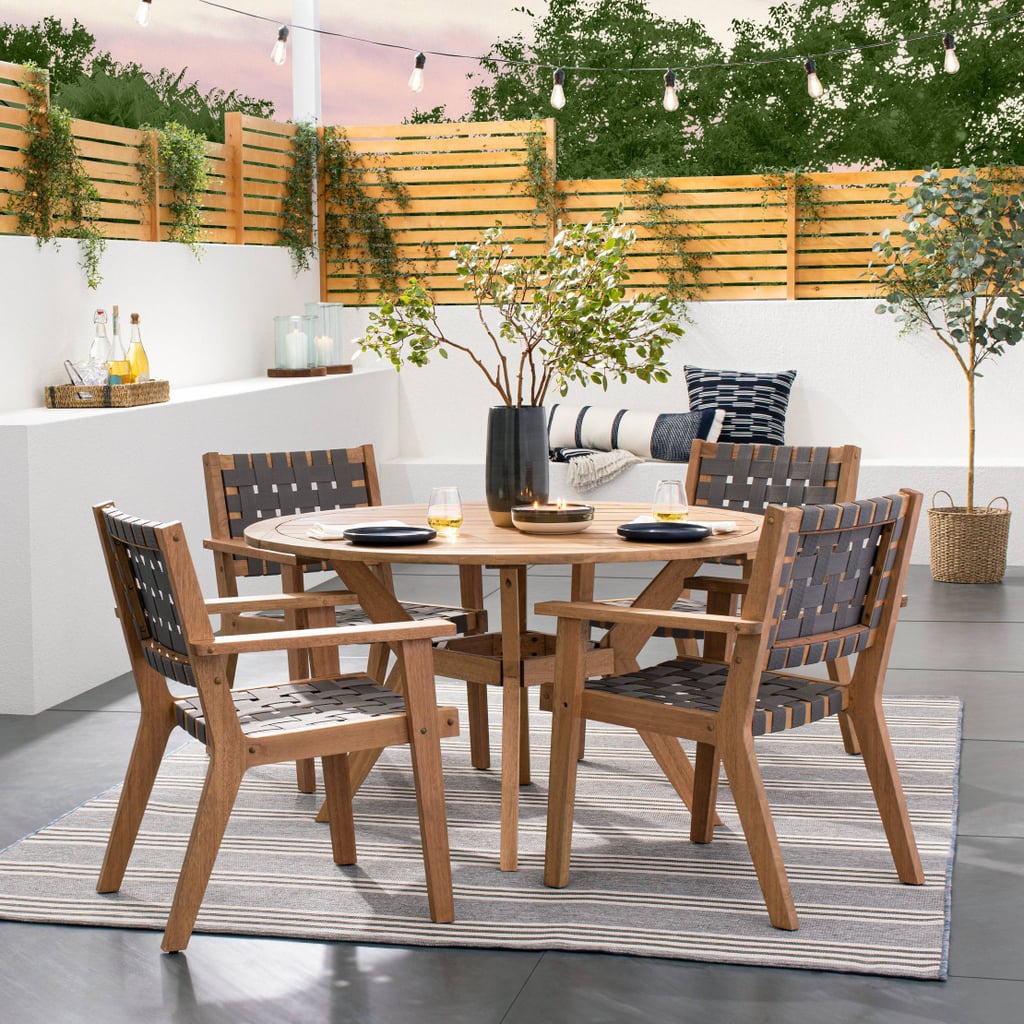 Gray Chairs: Wood Strapping Patio Club Chairs