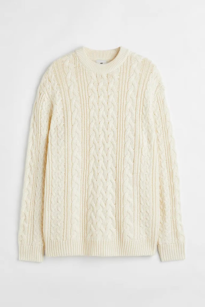 Relaxed Fit Cable-Knit Sweater
