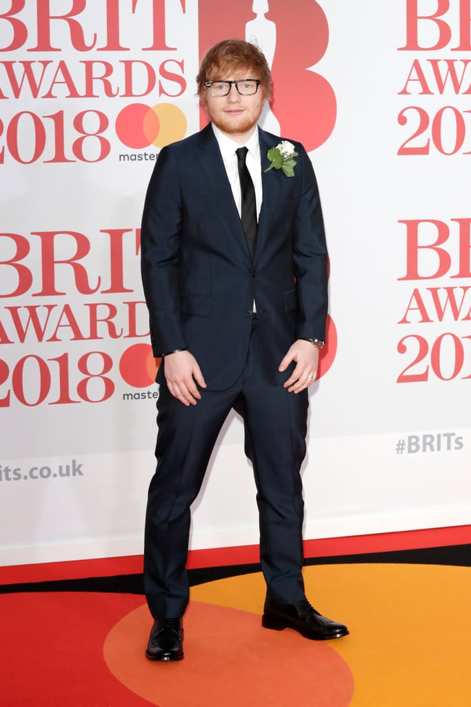 February 2018: Ed Debuts a Platinum Band on His Wedding Finger at the Brit Awards