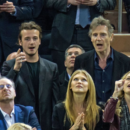 Liam Neeson and Sons at Hockey Game March 2016