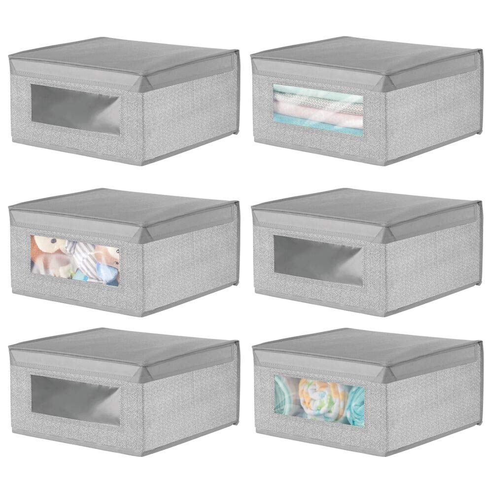 mDesign Soft Stackable Fabric Closet Storage Organisers